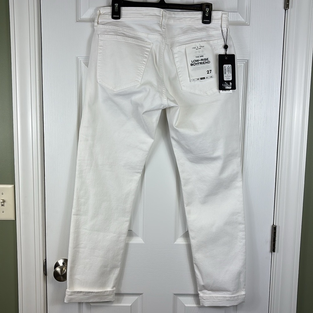 NWT Rag & Bone Dre low rise boyfriend white jeans sz 27 - Picture 11 of 14